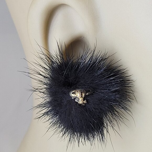 Jewelry - Black Furry Earrings